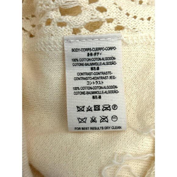 Free People Cream Bohemian Runaway Cardi Cardigan Size L Festival Duster Raw Hem - Picture 7 of 8